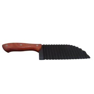 Crinkle Cut Stainless Steel Knife Potatoes, Veg or Soap Wood Handle